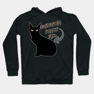 illustrated drawing of Montes Negro cat with phrase Hoodie